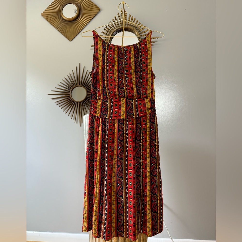 Lucky Brand Red and Yellow Printed Dress - Picture 5 of 6